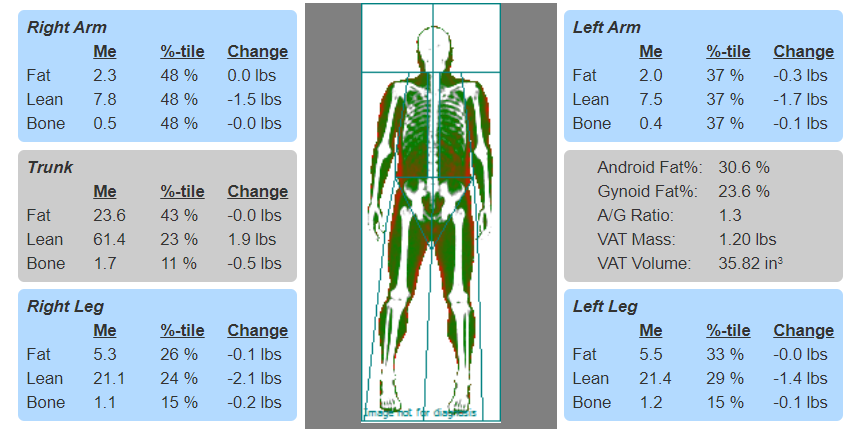 DXA segmental body composition data