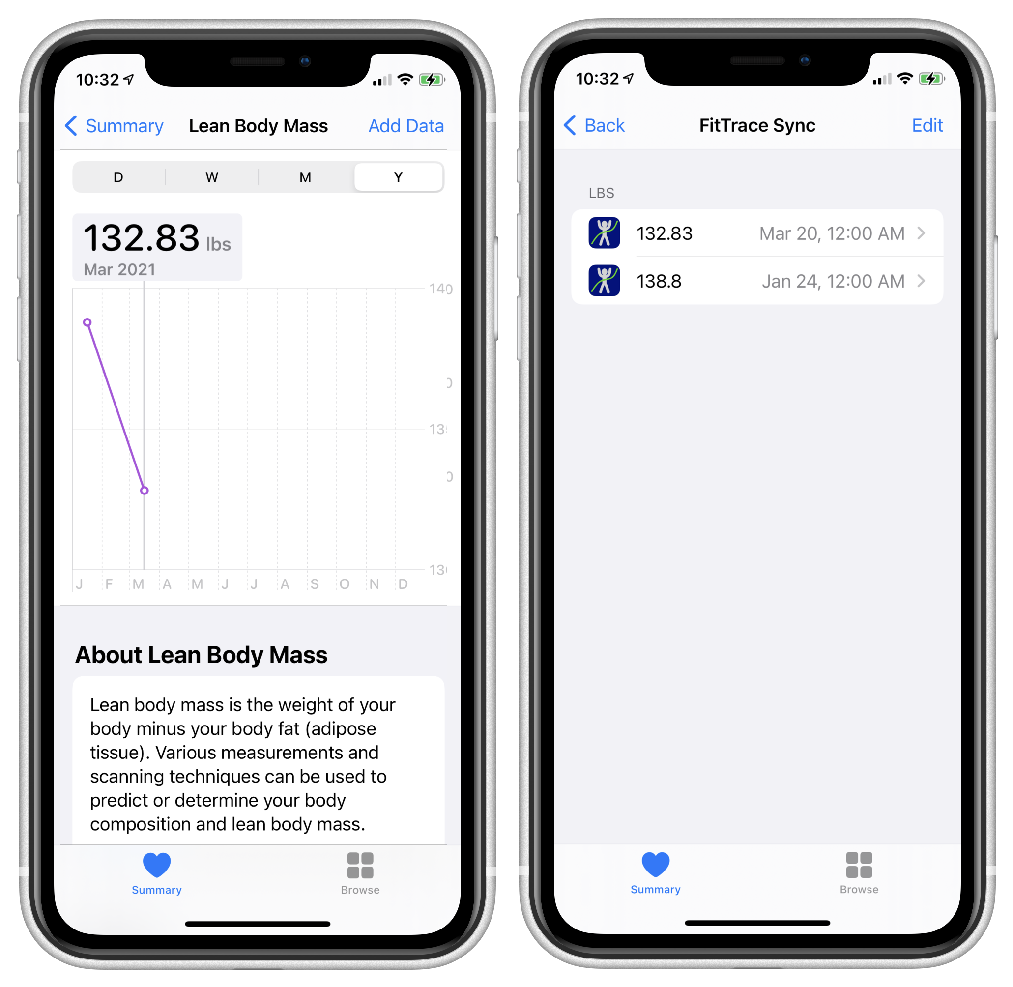 DXA Lean Body Mass Apple Health