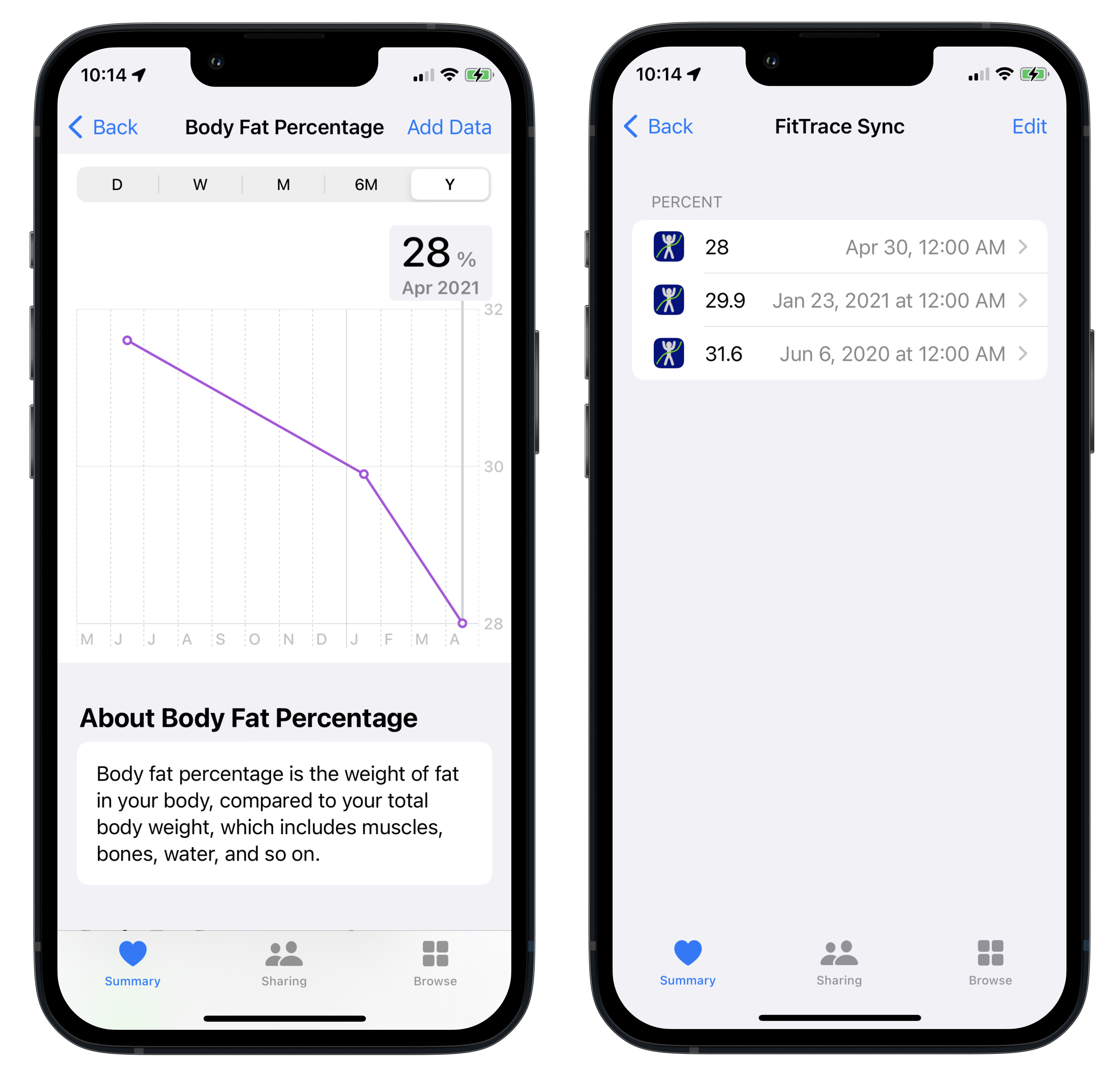 Apple Health DXA Body Fat