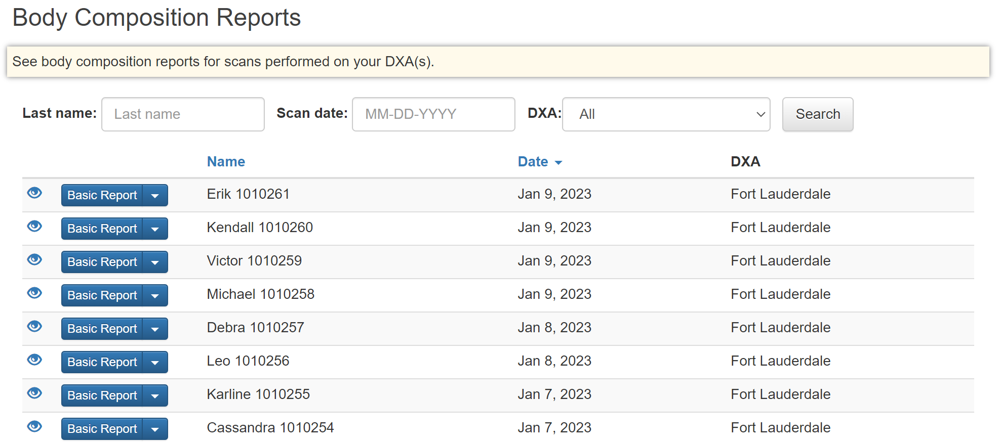 reports page